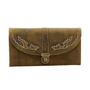 Myra Bag Handmade Charcoal Wallet Leather & Hairon Canvas & Cowhide Leat…